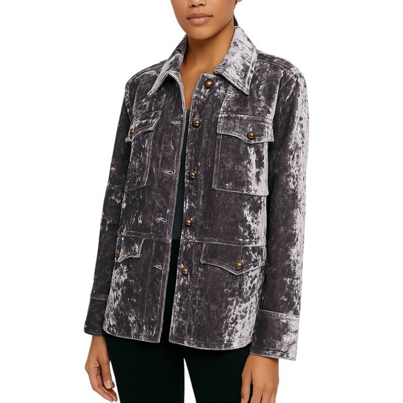 Anthropologie Jackets & Blazers - Anthropologie velvet utility shirt jacket size medium‎